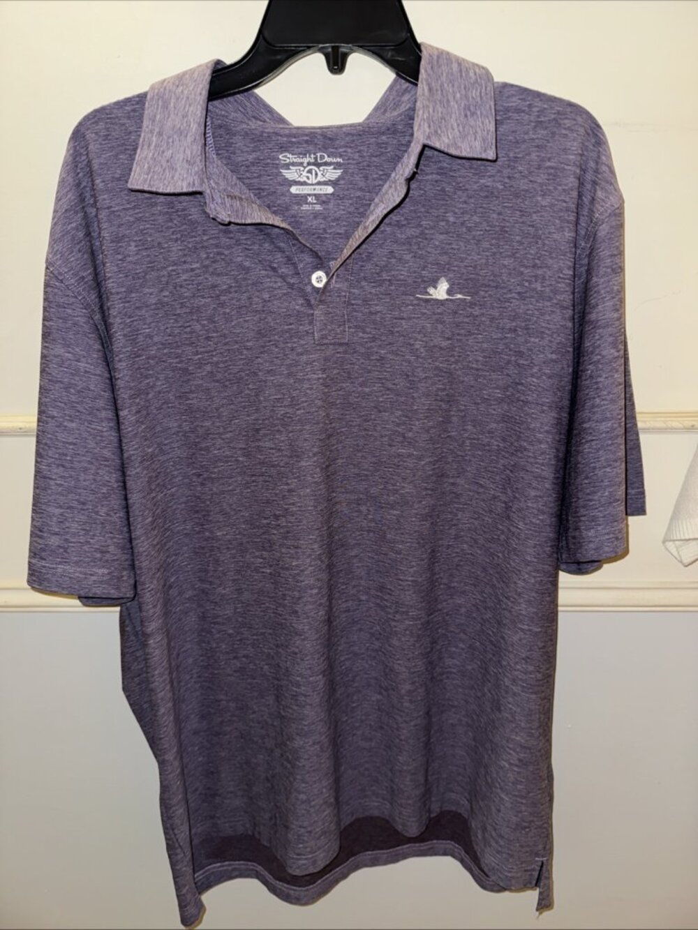 Straight Down Men’s Lavender Heather Short Sleeve Performance Polo Shirt XL